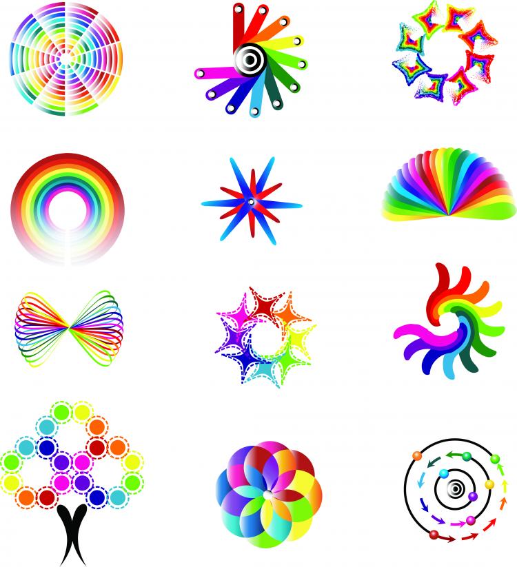 free vector Dynamic color logo pattern vector